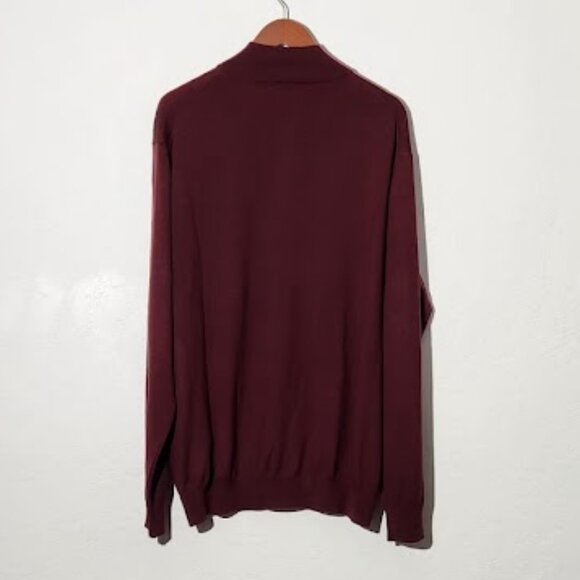 Charles Tyrwitt Men's 1/4 Zip Long Sleeve Pullover Sweater Burgundy Size XXL - Picture 3 of 4